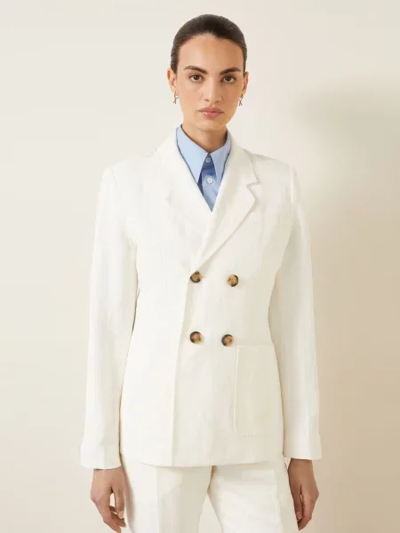 Ami Paris Marynarka Z Lnu weiss