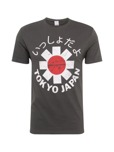 AMPLIFIED Tričko Tokyo tmavosivá červená biela