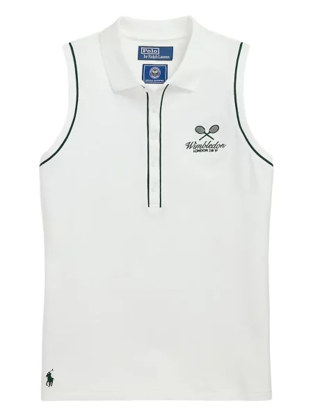 Tricou Polo Ralph Lauren cu broderie de costum cu dungi alb