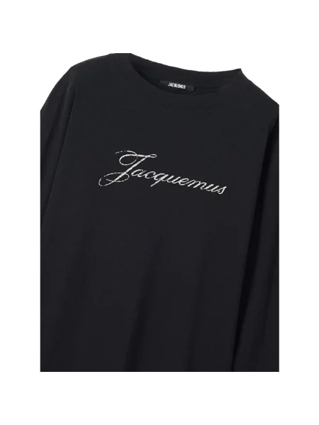 Długi top Jacquemus z długim rękawem czarny