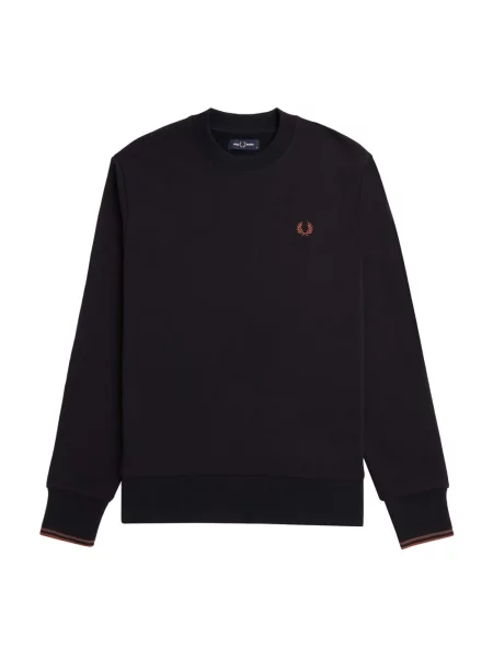 Haftowana bluza Fred Perry z okrągłym dekoltem czarna