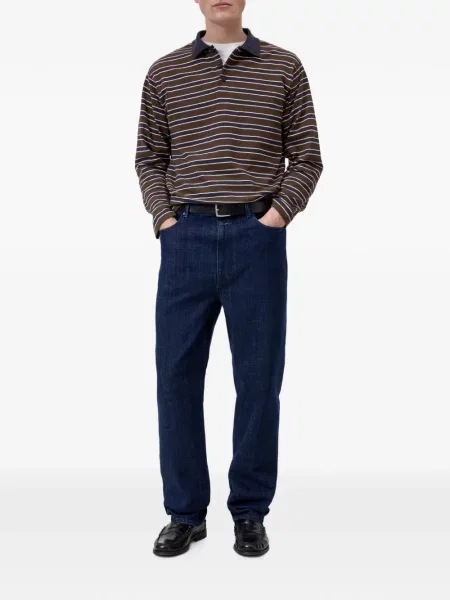 Lung tricou polo Closed maro