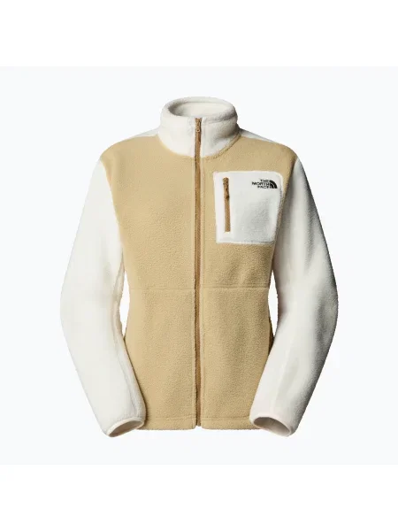 Bluză pentru femei The North Face Yumiori Full Zip khaki stone/white dune alb