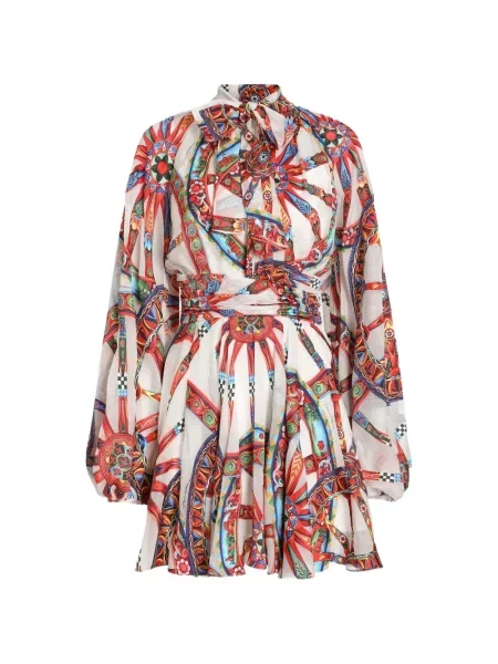 Rochie Dolce & Gabbana cu imagine din țesătură twill alb