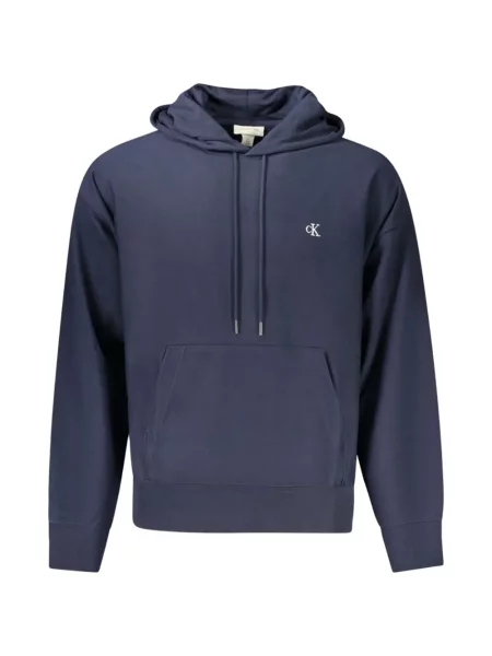 Hanorac cu glugă Calvin Klein cu autograf albastru
