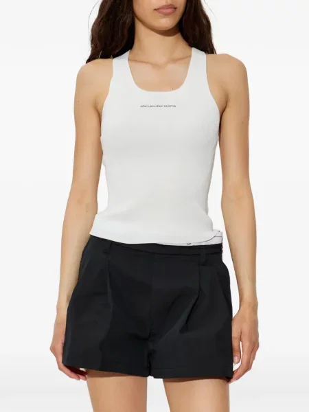Top Alexander Wang tricotate cu autograf alb