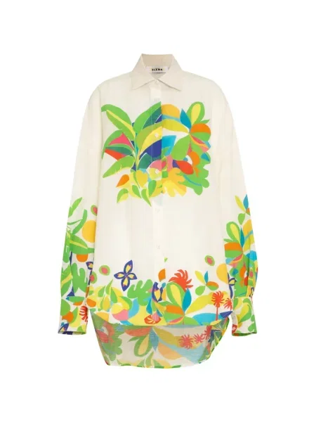 Cămașă Amir Slama cu model floral alb