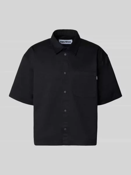 Koszula casualowa o kroju relaxed fit z kieszenią na piersi Review czarna