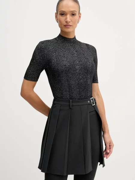 Pulover z dodatkom volne Sisley črna