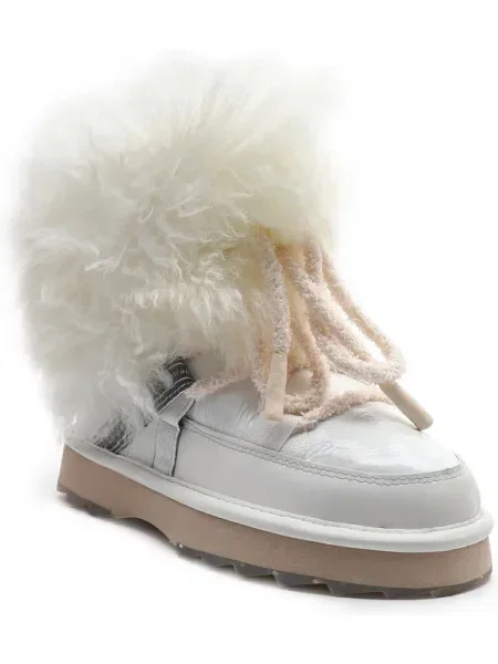 EMU Australia Bocanci Blurred Glossy cu adaos de lână | skóra alb