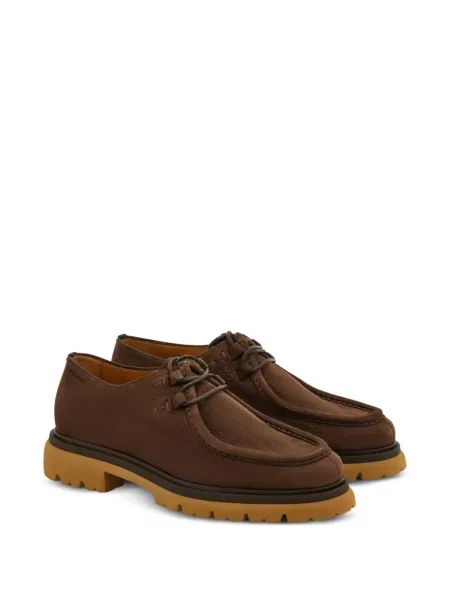 Chunky cipele Ferragamo s vezicama s čipkom smeđa