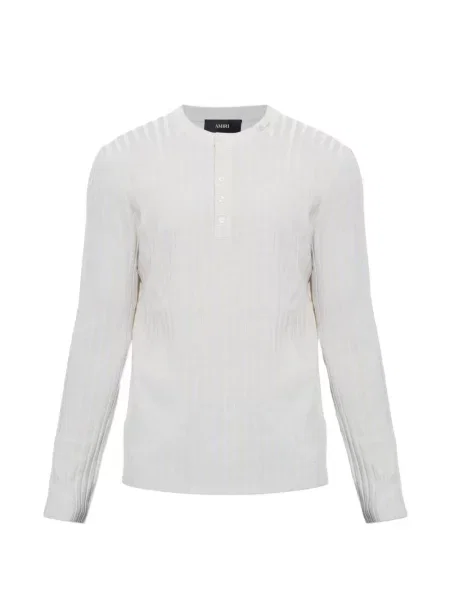 Pulover Amiri cu broderie cu guler henley