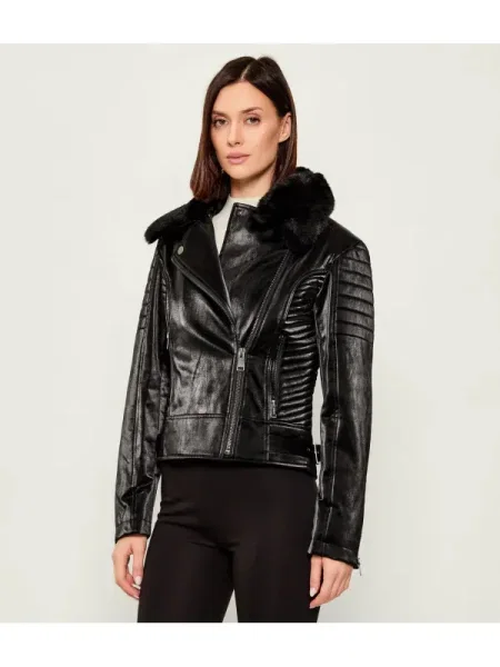 Guess Geacă biker negru