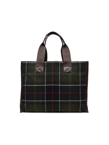 Barbour torebka z wełną zielona