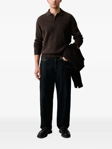 Μακρύς polo Ps Paul Smith καφέ