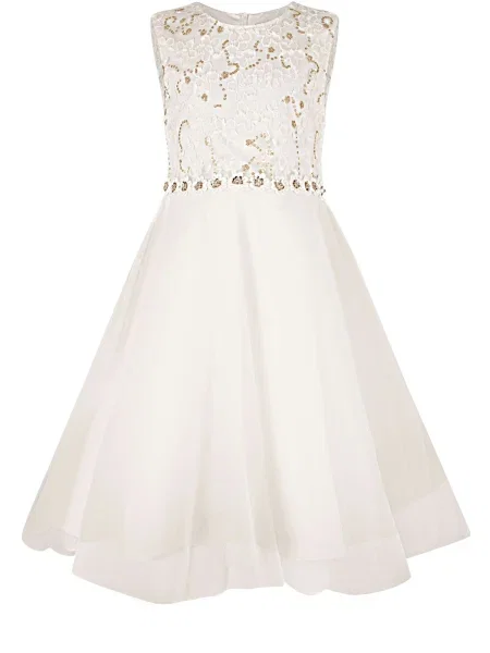 Happy girls Rochie auriu / transparent alb
