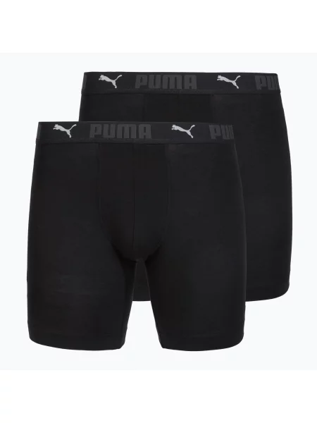 Boxeri pentru bărbați Cotton Long 2 pack black negru