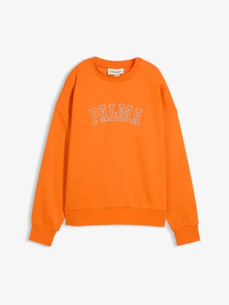 Bluza oversize z mieszanki bawełny pomarańczowa