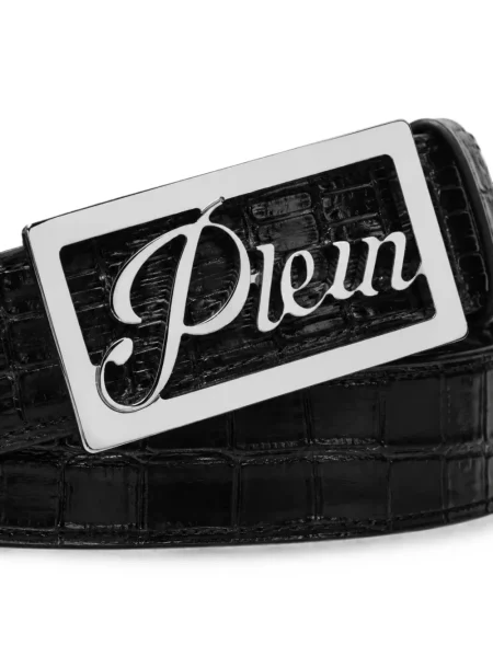 Cu centură curea Philipp Plein din piele negru