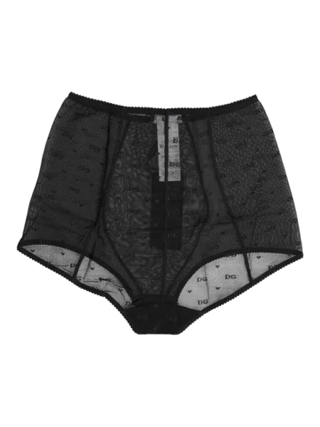 Majtki Dolce And Gabbana z wysoką talią z logo czarne