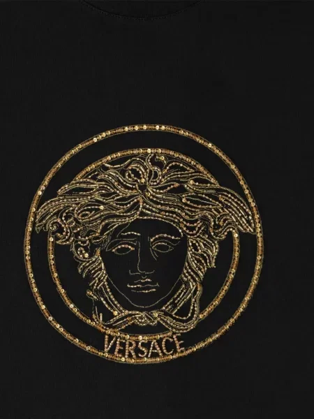 Tricou Versace cu broderie negru