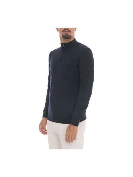 Sweter Boss z logo niebieski