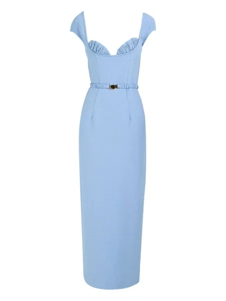 Rochie maxi Rowen Rose lungă de costum albastru