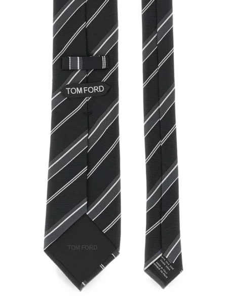 Cravată Tom Ford de mătase cu dungi negru