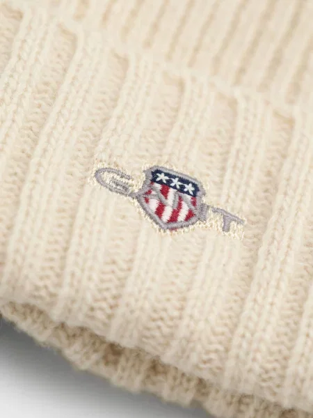 Вовняна шапка Gant бежева