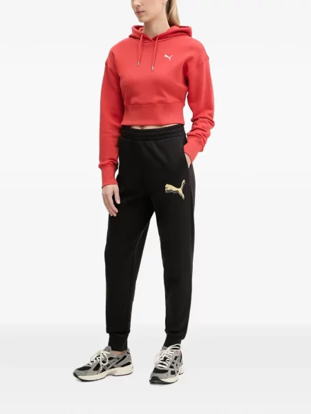 Decupat hanorac cu glugă Puma cu autograf roșu