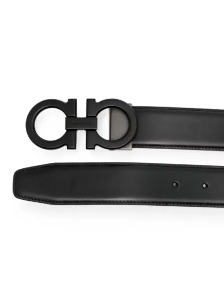 Cu centură curea Ferragamo din piele cu cataramă negru