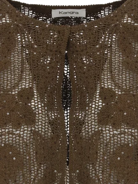 Cardigan Kangra cu broderie maro