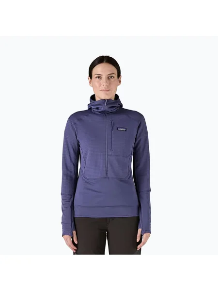 Дамско софтшел яке Patagonia R1 Hybrid Pullover Hoody solstice purple виолетово