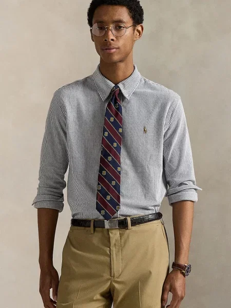 Риза Polo Ralph Lauren със стандартна кройка с класическа яка бяло