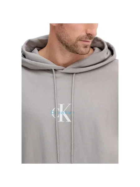 Geacă de blugi Calvin Klein Jeans din material terry gri