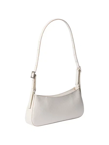Geantă Calvin Klein Emblem Aop Small Shoulder Bag Écru alb