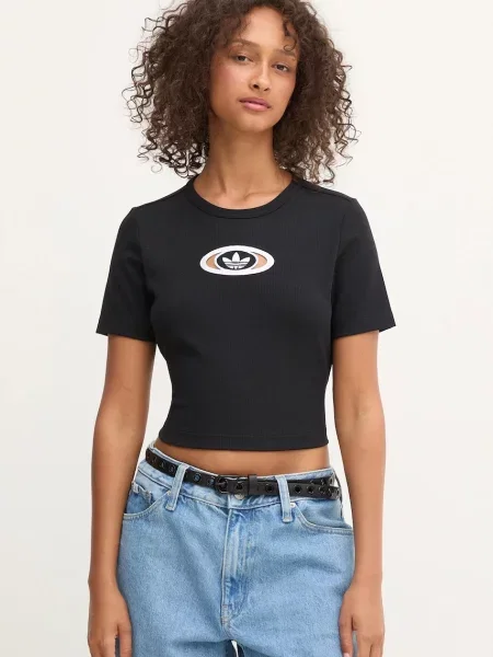 Tričko adidas Originals Cut Out Rib Tee černá