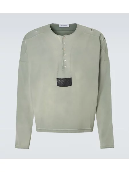 Cămașă Kiko Kostadinov cu guler henley verde