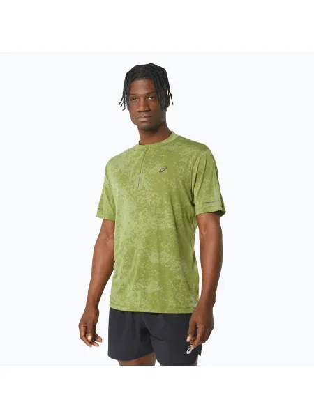 Мъжка тениска за бягане ASICS Metarun Pattern ZIP cactus зелено