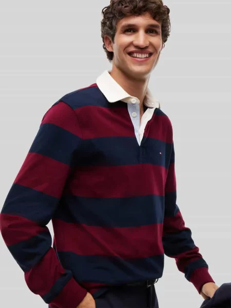 Tommy Hilfiger Koszulka W Stylu Rugby rot granatowa