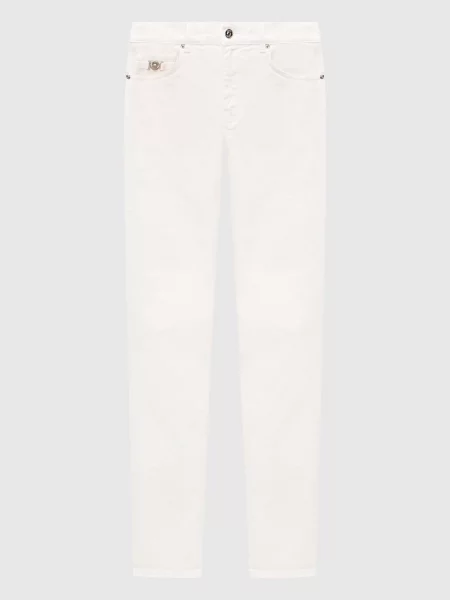 Джинси з емблемою Medusa Versace білі