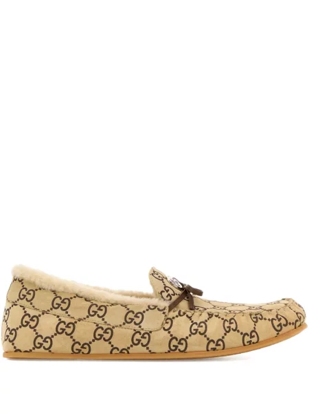 Pantofi loafer Gucci cu funde din piele