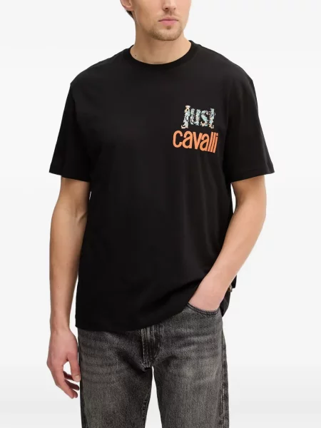 Tricou Just Cavalli cu imagine negru