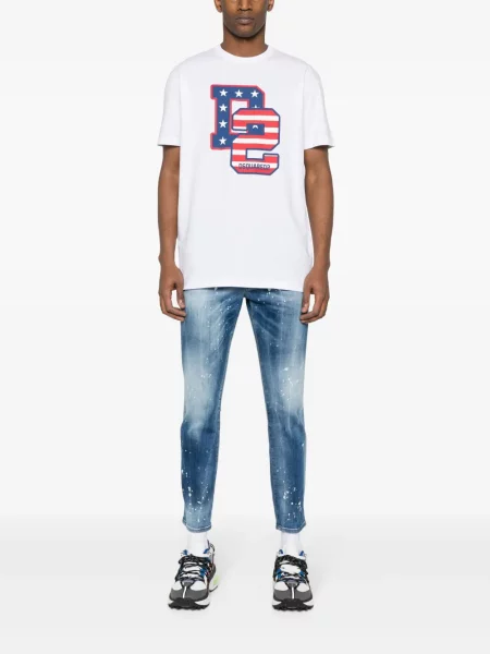 Skinny jeansy skinny Dsquared2 niebieskie
