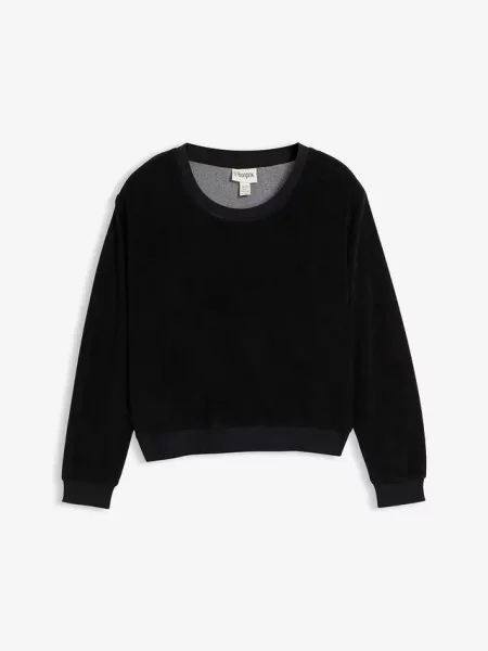 Bluza z miękkiej froty czarna