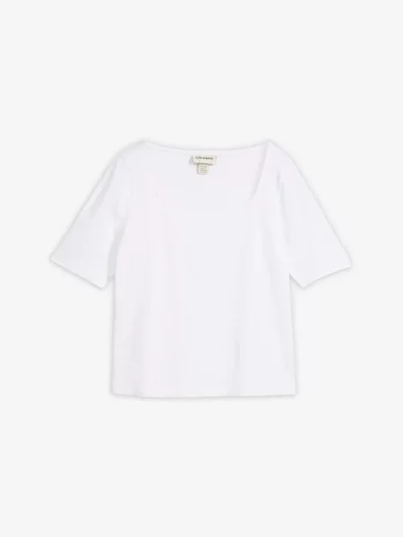 T-shirt z grubej bawełny organicznej biała