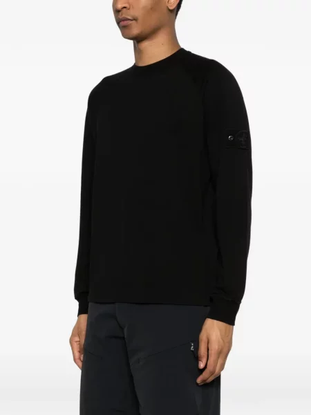 Hanorac Stone Island cu strasuri lung negru