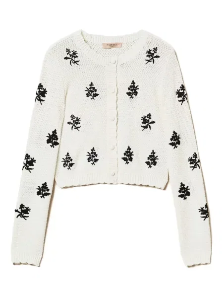 Dzianinowy kardigan Twinset biały