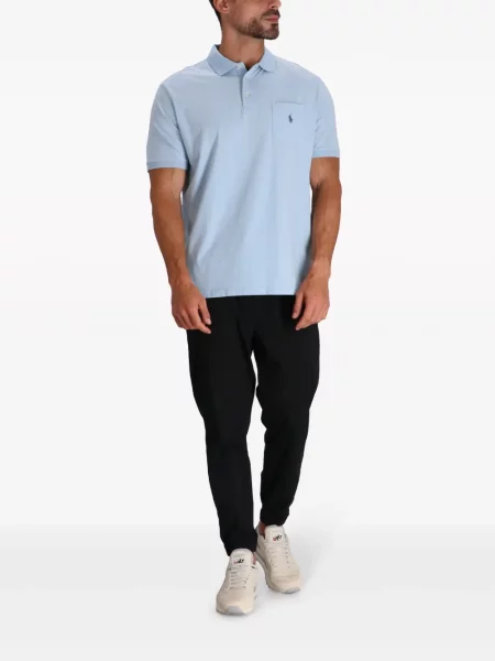 Lněné polotričko Polo Ralph Lauren s výšivkou modré