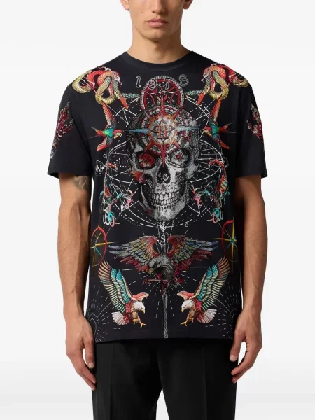 Tricou Philipp Plein cu imagine negru